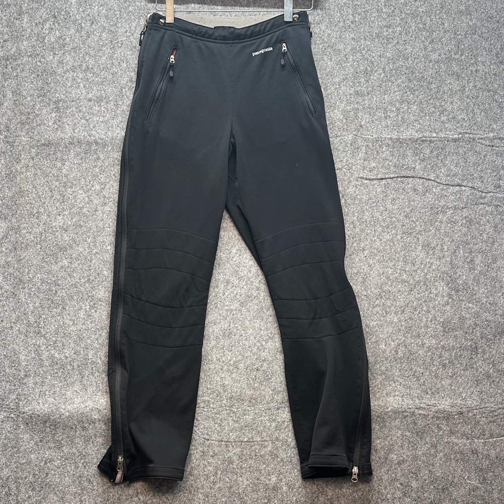 Patagonia Mens Small Softshell Full Side Zip Ski Pants Black